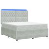 vidaXL Pat cu arcuri LED și saltea Gri deschis 180 x 200 cm Catifea