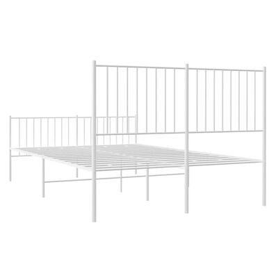 vidaXL Cadru de pat metalic cu tăblie, alb, 140x200 cm