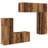 vidaXL Unitate TV de Perete Pe perete 5 pcs Lemn Vechi Lemn compozit