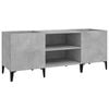 vidaXL Dulap pentru discuri gri beton, 121x38x48 cm, lemn prelucrat