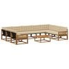 vidaXL Set de canapele de exterior cu pernă 10 pcs Natural și Bej