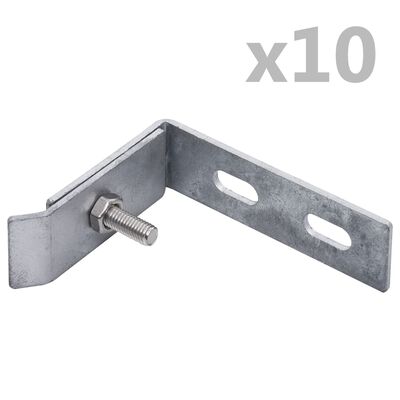 vidaXL Conector de colț de perete, 10 seturi, argintiu