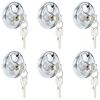 vidaXL Lacăte disc cu chei 6 pcs Argintiu 7 x 2.4 x 7 cm