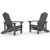 vidaXL Scaune de grădină Adirondack,2 buc., antracit,HDPE