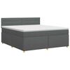 vidaXL Pat boxspring cu saltea Gri &icirc;nchis 160 x 200 cm Țesătură