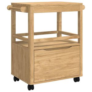 vidaXL Troler de Bucătărie FLORO Maroniu cerat 72,5 x 45 x 80 cm