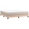 vidaXL Pat box spring cu saltea, cappuccino, 180x200cm piele ecologică