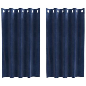 vidaXL Perdele opace 2 buc. Albastru &icirc;nchis 140 x 140 cm Catifea