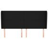 vidaXL Tăblie de pat cu aripioare, negru, 203x23x118/128 cm, textil