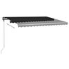 vidaXL Copertină retractabilă manual cu LED, antracit, 450x300 cm