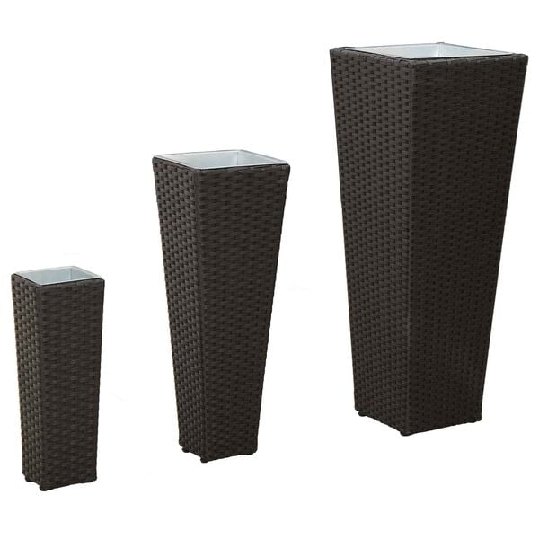 vidaXL Set de exterior 3 pcs Negru Metal