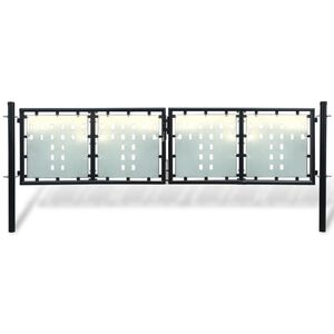 vidaXL Poartă de gard cu o singură ușă neagră, 300x75 cm