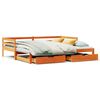 vidaXL Pat zi cu extensie/sertare maro ceruit 80x200 cm lemn masiv pin