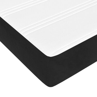 vidaXL Saltea de pat cu arcuri, negru, 120x200x20 cm, catifea