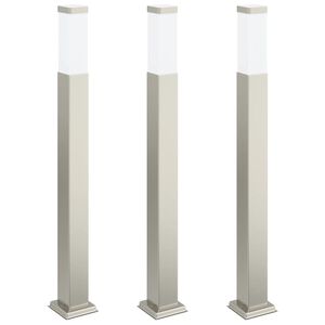 vidaXL St&acirc;lpi iluminatori 3 buc. 80 cm oțel inoxidabil IP44