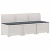 vidaXL Sofa de grădină cu 3 locuri, cu perne, aspect de rattan PP Alb