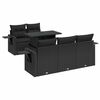 vidaXL Set mobilier de grădină cu perne, 6 piese, negru, poliratan