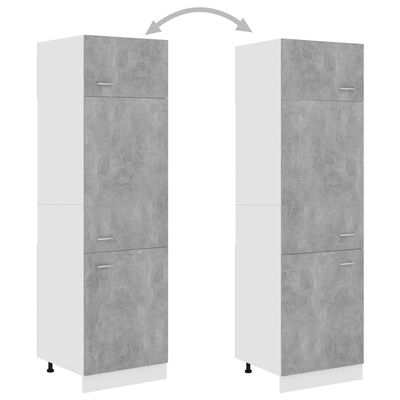 vidaXL Dulap pentru frigider, gri beton, 60 x 57 x 207 cm, PAL