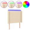 vidaXL Tăblie de pat cu LED, crem, 103x16x118/128 cm, textil