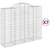vidaXL Coșuri gabion arcuite 7 buc, 200x50x160/180 cm, fier galvanizat