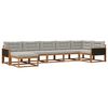 vidaXL Set de canapele de exterior 7 pcs Natural și gri deschis