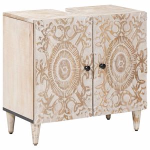 vidaXL Dulap pentru Chiuveta de Baie cu depozitare Alb 62 x 33 x 58 cm