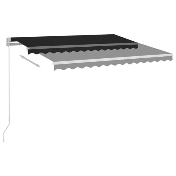 vidaXL Copertină retractabilă manual cu LED, antracit, 350x250 cm