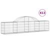 vidaXL Coșuri gabion arcuite 13 buc, 200x30x40/60 cm, fier galvanizat