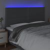 vidaXL Tăblie de pat cu LED, gri &icirc;nchis, 200x5x118/128 cm, textil