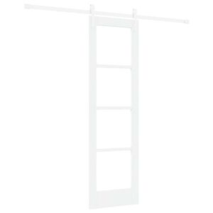 vidaXL Ușă glisantă Alb 61 x 198,5 cm Lemn masiv de pin și sticlă