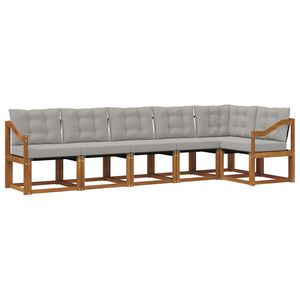vidaXL Set de canapele de exterior 6 pcs Gri natural și deschis