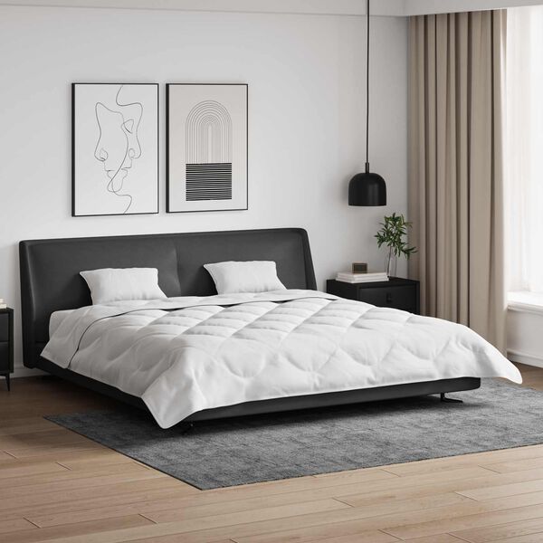 vidaXL Pilotă de vară cu pernă 3 pcs Alb Microfibră