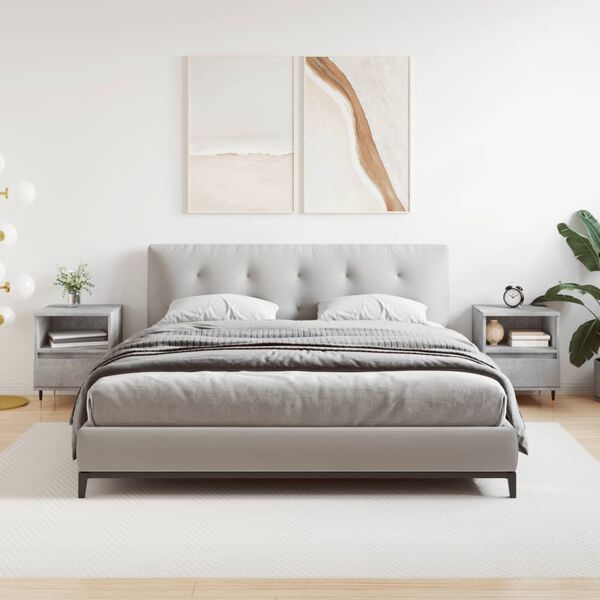 vidaXL Noptiere, 2 buc., gri beton, 40x35x50 cm, lemn compozit