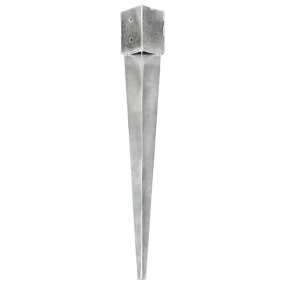 vidaXL Țăruși de sol, 2 buc., argintiu, 12x12x89 cm, oțel galvanizat