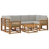 vidaXL Set de canapele de exterior 7 buc. Natural și gri deschis