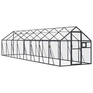 vidaXL Volieră de păsări, antracit, 1,79x8x1,85 m, aluminiu