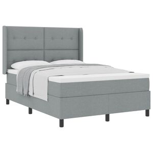vidaXL Pat cu arcuri cu saltea Gri deschis 200 x 160 cm țesătură