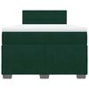 vidaXL Pat box spring cu saltea, verde &icirc;nchis, 120x200 cm, catifea