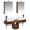 vidaXL Set dulap baie 5 buc. Stejar fumuriu Lemn prelucrat