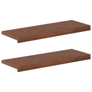 vidaXL Trepte 2 buc. 70 x 25 x 2 cm Maro &icirc;nchis Lemn de stejar masiv