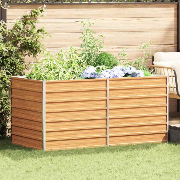 vidaXL Strat înălțat de grădină argintiu 160x80x77 cm oțel galvanizat