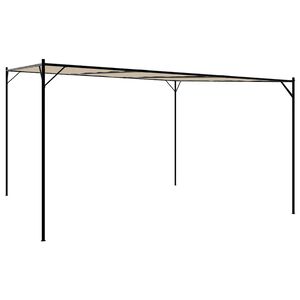 vidaXL Foișor, bej, 4x4 m, 180 g/m&sup2;, material textil și oțel