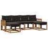 vidaXL Set de canapele de exterior 6 buc. Natural și Negru