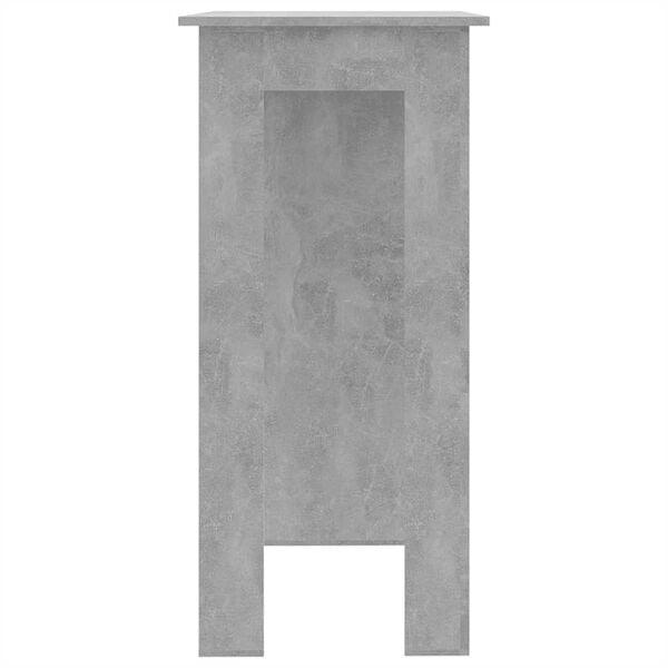 vidaXL Masă de bar cu raft, gri beton,102x50x103,5 cm, PAL