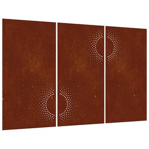 vidaXL Decorațiuni perete de grădină 3 buc. 105x55cm oțel corten soare