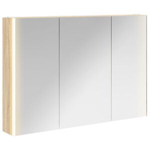 vidaXL Dulap cu oglindă pentru baie Stejar Sonoma 103,5 x 15,5 x 70 cm