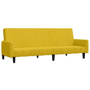 vidaXL Canapea extensibilă cu 2 locuri, galben, catifea
