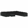 vidaXL Set mobilier de grădină cu perne, 12 piese, negru, poliratan
