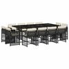 vidaXL Set mobilier de grădină cu perne, 13 piese, negru, poliratan