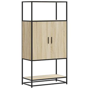 vidaXL Dulapuru Stejar Sonoma 68x35x139 cm lemn și metal prelucrat